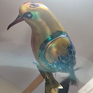 Glass Bird Clip On Ornament